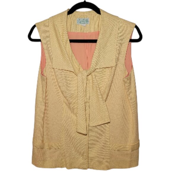 Vintage Yellow Sleeveless Vest Bette of California Custom Match Mates Old Money - Picture 8 of 8